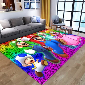 De dibujos animados de Anime de Super Mario 3D la impresión de Alfombras para Sala de estar Dormitorio Grande Área de la Alfombra Niños juegan Estera en el Piso Niño Juego de Alfombras de Área