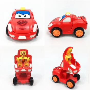 De dibujos animados de la Inercia del coche del Vehículo de Juguetes Para niños Niños bebé fricción juguetes de Transformación de los Robots de los Modelos de Regalo de Cumpleaños