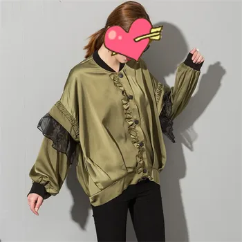 De Estilo japonés Ejército Verde Más el Tamaño de la Linterna de mangas sueltas de la mujer de la capa 2020 de las señoras de moda casual de la calle de la capa