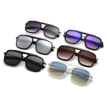 De gran tamaño para Hombre Gafas de sol de la Plaza de 2020 Vintgae Tonos de la Marca de Lujo de Oro de la Ceja bar Clásico de Gafas de Sol Para los Hombres Machos Gafas de oculos