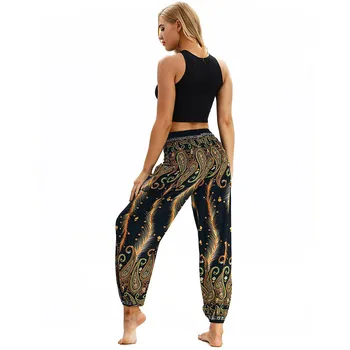 De las mujeres Casual Suelto Pantalones de Yoga Pantalones Holgados Boho Aladdin Mono Harén Pantalones de Cintura Alta de deporte de Playa Leve Pantalones#3