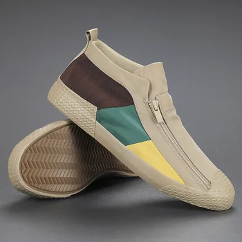De lona Casual Zapatos de los Hombres de la Moda de Deslizamiento Sobre el Cómodo Colorido Mosaico de los hombres zapatos zapatos para hombre Hombre Zapatilla Para Hombre