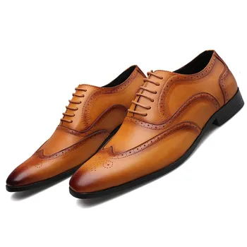 De los hombres Zapatos de Vestir Japonés Formal de Negocios de Oxford, de la Vendimia de los Hombres Elegantes Zapatos de Fiesta de la Boda Zapatos de Negocios de Parte de la Oficina de la Boda