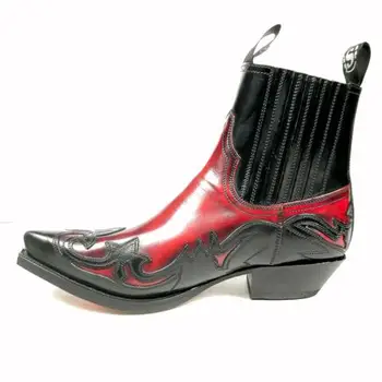 De los hombres Zapatos Nuevos para 2020 Alta Calidad de los Hombres de Cuero de la Pu de Seguridad Botas de Moda Masculina Vinage Clásico de Botas de Vaquero Soulier Homme 4M691