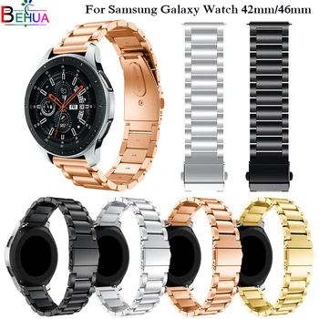 De lujo de Acero Inoxidable Correa de reloj Correa de Repuesto Para Samsung Galaxy Reloj 42mm/46mm reloj de samsung s3 s2 frontera correa