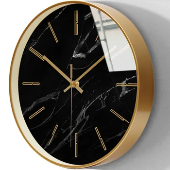 De lujo Reloj de Pared de Metal Silencio de la Cocina Nórdica de Oro de Pared Reloj de Pared de la Sala de los Relojes de Decoración para el Hogar Relogio De Parede Regalo FZ742