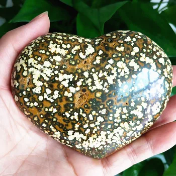 De mar Natural piedra de jaspe mar de la gema del corazón de cristal de piedra de mineral de la muestra de cristal de ston