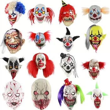 De miedo de Halloween Máscara de Payaso de Látex Horror Mueca de Adultos de la Cabeza Completa para la Fiesta de Máscaras de Disfraces Cosplay disfraces de Halloween Prop