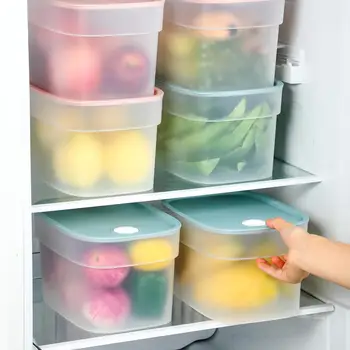 De Plástico Transparente Refrigerador Caja De Almacenamiento De Gran Cocina Frutas Verduras Almacenamiento De Los Organizadores, Con A Prueba De Polvo Cubre