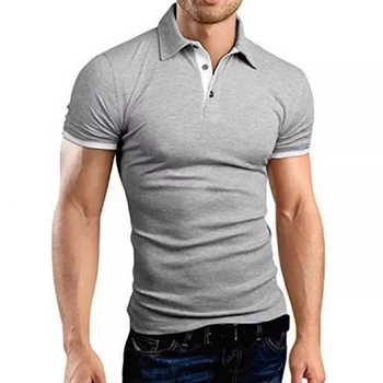 De verano de manga corta camisa de polo de los hombres de la Solapa de la moda casual slim fit transpirable hombres de negocios del poio camisa