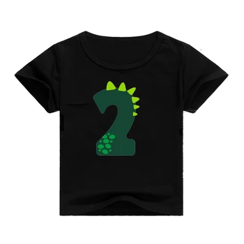 De verano de Niños del Bebé O del Cuello de la Camiseta de los Niños de Manga Corta Camisetas imprime el Número de Kawaii Camiseta de los Niños de Algodón y Poliéster Ropa