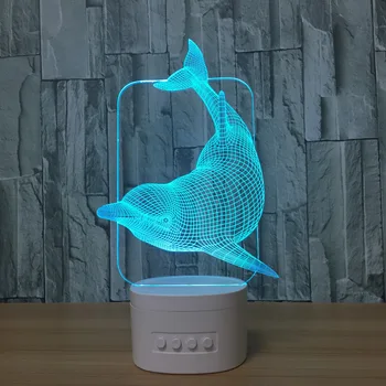 Delfín 3d visión estéreo lámpara de figuras de acción altavoz bluetooth mejor regalo que la lamparita personajes de dibujos animados creativo mejores regalos Y98