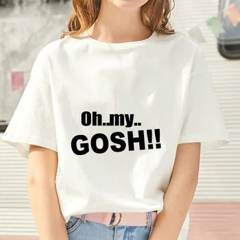 Delgado Blanco camiseta Corta de Ropa Nueva de las Mujeres T-shirt Harajuku Carta de Impresión Superior Femenino Camisetas 2020 Verano Fresco Streetwear