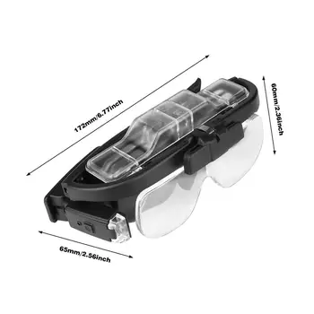 Diadema de Gafas Lupa Con Luz LED Lentes Reemplazables Lupa De Relojero de la Joyería Óptica de la Lente de la Lupa