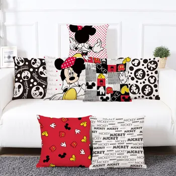 Dibujos animados de Disney de mickey mouse funda de almohada de sofá dormitorio sala de estar almohada funda de almohada de la oficina de almohada lumbar navidad funda de almohada
