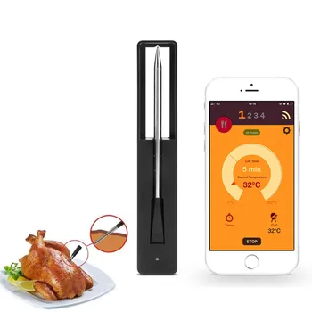 Digital inalámbrico Bluetooth Inteligente de la Sonda de Carne Termómetro de Alimentos Para Cocina Horno de Parrilla de la BARBACOA Con Temporizador de Alarma, Barbacoa Tools