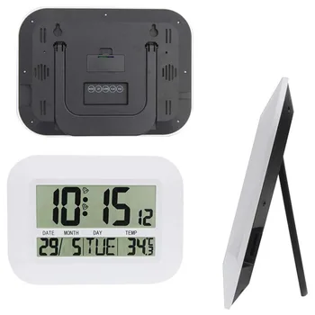 Digital Reloj de Pared de la Batería Operada Simple Grande del LCD del Reloj de Alarma de Temperatura Fecha de Calendario Día de la Oficina en Casa