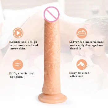 Dildo realista de Bala Vibrador Masajeador Vaginal Correa En consolador Ventosa Artificial Pene Íntimos Erótica, juguetes sexuales para Mujeres