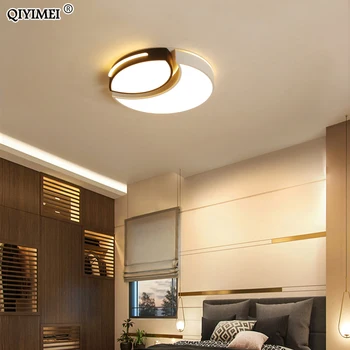 Dimmable LED Moderna Lámpara de Techo para el Dormitorio de la Cocina AC85-260V de la iluminación de las luces redondas de metal blanco y negro, cuerpo