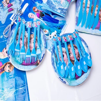 Disney Frozen Elsa Princesa Tazas De Placas De Vajillas Establecido Para La Fiesta De Cumpleaños Decoración De Los Niños De La Ducha Del Bebé Fuentes Del Partido