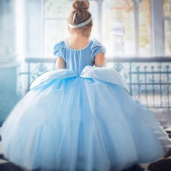 Disney la Cenicienta Princesa Vestido de las Niñas de los Niños Vestidos para Niñas de Navidad Vestido de Fiesta de Disfraces Vestido de Bola de Niña Vestido de Verano de Malla