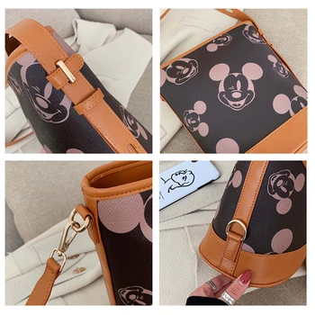 Disney Mickey mouse mujeres, bolsos de Hombro de la dama de dibujos animados Bolso de Gran Capacidad de la bolsa de la Mujer bolsa impermeable de la PU Material de viaje de regalo
