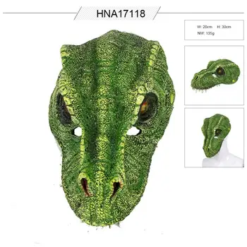Divertido Dinosaurio De Color Verde De La Máscara De Fiesta De Máscaras De Halloween, Mascaras Animales De Disfraces Cosplay Ojo Enmascarador Realista Maska Máscara De Carnaval