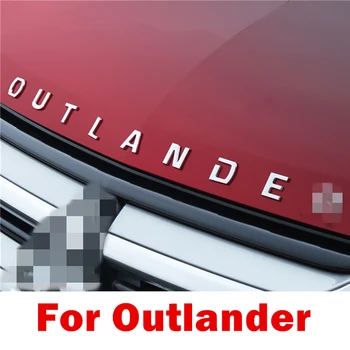 DIY 3D para Outlander Fijo Letras de la Campana Emblema Cromado Insignia del Logotipo de la etiqueta Engomada Para Mitsubishi Outlander Coche estilo Inoxidable pegatinas