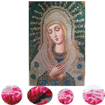 DIY 5D bordado de diamantes,3D diamante pintura,Diamantes mosaico de cristal de la ronda de diamantes de Imitación de María de punto de cruz,decoración de Navidad
