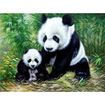DIY 5D Diamante Pintura Bonito Panda de punto de Cruz Ronda Completa de Perforación Animal Bordado de Diamantes diamantes de Imitación de Arte del Regalo de la Decoración del Hogar