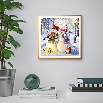 DIY 5D Diamante Pintura Escena de Nieve Diamante Arte muñeco de Nieve Bordados de punto de Cruz Lleno y Redondo/Cuadrado de Taladro de la Decoración del Hogar, de Regalo de Navidad