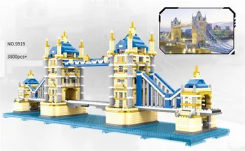 DIY Arquitectura mirco de la Ciudad de Grand Theater Brige Bloques de Construcción de los Niños Juguetes Educativos Modelo en 3D Big Ben Ladrillos Niños Regalos