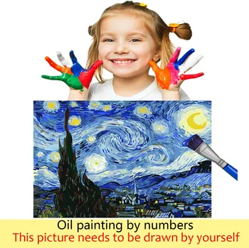 DIY colorantes de fotos por números con la BAILARINA, la NIÑA de la foto dibujo pintura por números enmarcados en Casa
