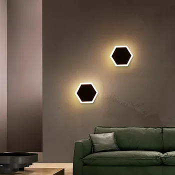 DIY combinación Hexagonal lámparas de pared Nórdicos arte led de pared de luz hexágonos creativo de la decoración de la pared de la lámpara