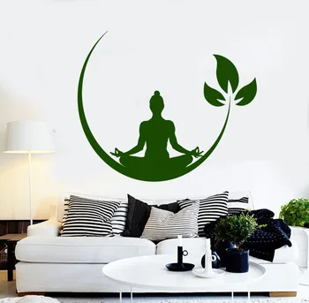 DIY impermeable y extraíble de Yoga de la Meditación de la Sala de Vinilo Pegatinas de Pared Budista Zen de la Pared Calcomanía