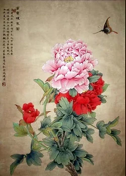 DIY Inacabado de Seda de Morera de Bordado de Suzhou Conjuntos de Patrones Impresos Kits de Costura de la flor de la serie 30x40cm