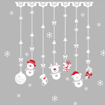 DIY Navidad Pegatinas de Pared para el Hogar Decoración de la Navidad Año Nuevo Windows Santa Claus, muñeco de nieve de Cristal de la Pared de la etiqueta Engomada de la Ventana de Casa