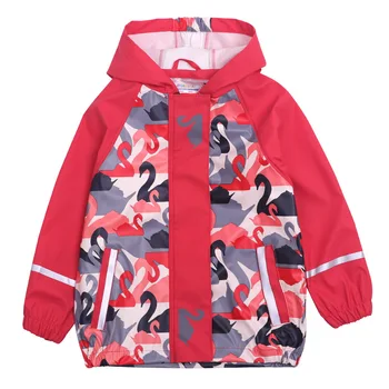 Dollplus 2019 Primavera de los Niños ropa de Abrigo Chaquetas de Abrigo para las Niñas Impermeable Poncho de Cuero de la PU Impermeable a prueba de viento Transpirable Tops