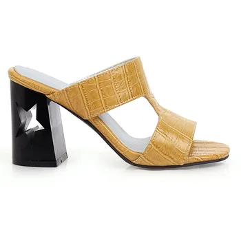 DORATASIA de la Venta Caliente de las Señoras de Alta Bloquear los Tacones de Diapositivas 2020 Diseño de la Marca de Verano Casual Zapatillas Mujer INS Caliente Peep Toe Zapatos de Mujer