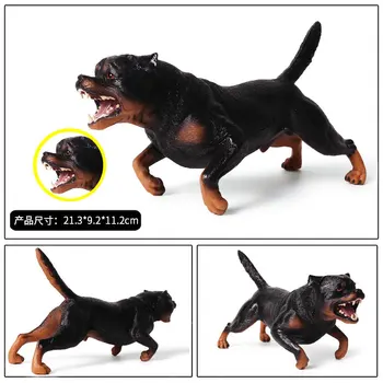 Dos Estilos de Simulación de sólidos de animales salvajes conjunto de modelos de gran tamaño rottweiler perros mascotas de los niños de juguete figura
