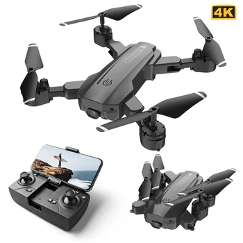 Drone 4k a 1080P de Flujo Óptico de Doble Posicionamiento de la Cámara en Helicóptero Quadcopter con cámara Wifi FPV Drones Plegable Altura Modo de Dron