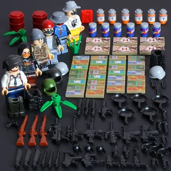 Duploed juego Militar del Ejército de Policía de la Ciudad de Arma de fuego de Armas de bloques para los niños Militar Bloques de Construcción Para Montar Niños'Toys