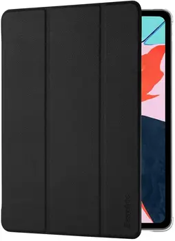 EasyAcc Caso para Apple Pro de 12,9 Cuero de la PU de la Cubierta de Silicona Suave de nuevo Smart Case Para iPad Pro De 12,9 2018, Negro, Blanco Y Negro