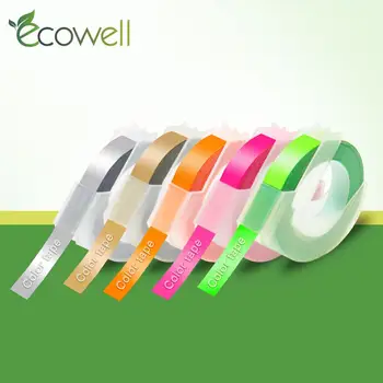 Ecowell 5PK de Plástico en 3D Relieve una Cinta Dymo 3D Relieve Fabricante de Etiquetas de PVC Etiqueta para Dymo 1610 1540 Motex E101 E202 Label Maker