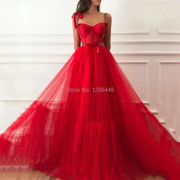 Eightale Rojo Vestidos de fiesta 2020 tirantes con Cuentas Una Línea de Mujer de Noche de Fiesta Vestidos de Noche Vestido de Graduación abiti da sera