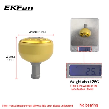EKFan 1pc 32mm/35mm/38 mm de la Aleación de Aluminio de la Pesca Perilla de Mango Para el Cebo de Fundición Carrete de Spinning de las partes de la empuñadura