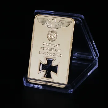 El alemán Imperial del Águila con la Cruz de Oro de la Barra de Una Onza Alemania Chapado en Oro Lingotes de Bar con fundas de Plástico 44*28 mm