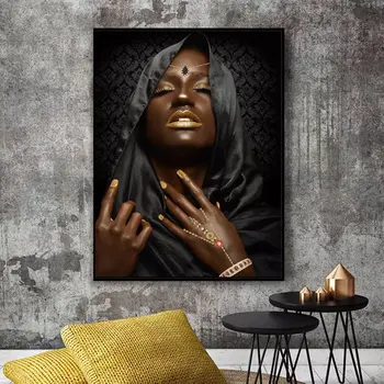 El Arte africano Negro y la Mujer Desnuda Pintura al Óleo sobre Lienzo Cuadros Posters y Impresiones Escandinavos Arte de la Pared de la Imagen para la Sala de estar