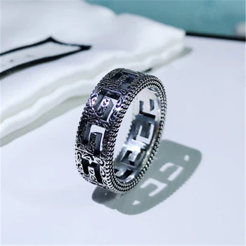 El de la plata esterlina 925 del anillo, retro, la artesanía, el encanto original, la miniatura de la moda de regalo, LOGOTIPO clásico de la joyería de regalo