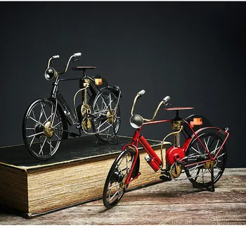 El Hierro Antiguo Moto Modelo En Miniatura De La Vendimia De Bicicletas Adornos De Metal Estatua De Hierro De Artesanía Artesanía Decoración Del Hogar Accesorios
